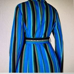 INC Striped Blue/Black/White Trench Coat 🧥size M